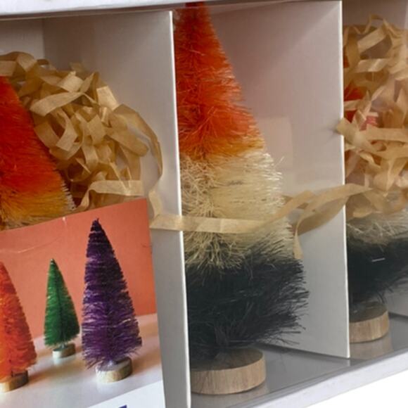 Novogratz Halloween Bottle Brush Trees 12 and 4 Pack New In Box - Picture 5 of 13